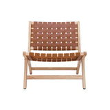 Miliboo Fauteuil Ethnique en Bois et Sangles tressées Marron Bondi