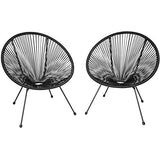 TecTake 800729 2 Fauteuils Acapulco de Jardin de Salon Design rétro, pour Un Usage en intérieur et extérieur - Plusieurs Couleurs - (Noir | no. 403302)