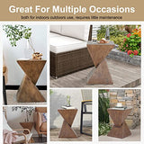 FATIVO Table d’Appoint Design Bois: Bout de Canapé de Salon Carré Béton Léger à 2 Niveaux Guéridon Style Moderne Table de Chevet Rangement pour Salon Bureau Chambre - 46x30x30cm
