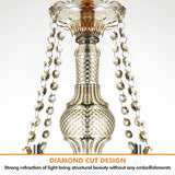 Ridgeyard Lustre Baroque Lustres de Plafond Moderne Lustre Cristal K9 Plafonnier Luminaire pour Salon Chambre Couloir Entrée, 8 Lumières, Cognac