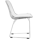 Chaise De Salle à Manger En Fer Moderne, Chaise Creuse, Fauteuil Décoration De Maison Moderne Avec Chaise En Café, (ensemble De 2),Blanc