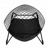 ElleDesign Fauteuil Bertoia Diamond Structure Vernie Noire Total Black Coussin Noir