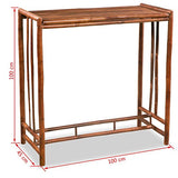 Festnight 5pcs Table Haute de Bar avec 4 Tabouret en Bambou Marron