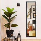 AUFHELLEN Miroir Mural sur Pied 120x30 cm HD Miroir avec Cadre avec Crochet pour Salon, Chambre ou Dressing (Noir)