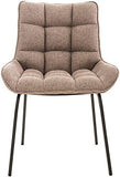 CLP Lot De 4 Chaises De Salle A Manger Saranda en Tissu I Chaise avec Surface D'assise Matelassée I Charge Max.160 Kg, Couleur:Marron Terre, Couleur du Cadre:Noir