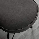 HOMCOM Banc Banquette Design Contemporain Pieds Eiffel en épingles métal Noir revêtement Lin Gris