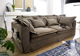 MASSIVMOEBEL24.DE Canapé Profondeur XXL 240x144x95cm (Marron) - Hampton