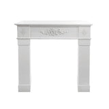 Console de cheminée Blanc patiné Encadrement de cheminée en bois avec ornements inspiré des maisons de campagne