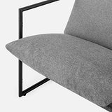 ZINUS Aidan Fauteuil d’exception style suspendu,Fauteuil avec structure en métal et coussins remplis de flocons de mousse, Montage facile sans outils,Fauteuil livré dans une boîte compacte, Gris clair