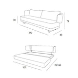 Softline Canapé lit Design Jasper en Tissu Jaune Couchage 70/140 * 200cm