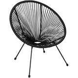 TecTake 800729 2 Fauteuils Acapulco de Jardin de Salon Design rétro, pour Un Usage en intérieur et extérieur - Plusieurs Couleurs - (Noir | no. 403302)