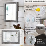 AAZZKANG Miroir mural rustique avec cadre en bois 50 x 40 cm rectangulaire décoratif pour chambre à coucher, salle de bain, miroir de ferme