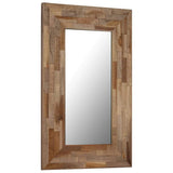 Tidyard Miroir Murale | Miroir Salle de Bain | Miroir Bois Rectangulaire Teck Recyclé 50 x 80 cm