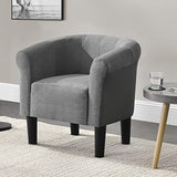 [en.casa] Fauteuil Chaise Siège Tissu Polyester Plastique Gris 70 x 70 x 58 cm