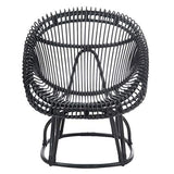 Paris Prix - Fauteuil Design en Rotin Margot 86cm Noir