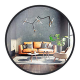 Miroir Mural Gold & Chrome, Rond, avec Cadre en Aluminium | Surface Miroir revêtue de téflon, résistante à l'humidité | Cadre de Miroir, 2 cm de Profondeur, Peint par poudrage, Montage Facile