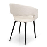 Milton & Oldbrook Bouclette Chaise de Salle à Manger Pula Blanc