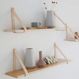 Étagère suspendue suspendue en bois flottant étagères de rangement bracelet en cuir swing bloc-notes 1 pièce ensemble 60 * 19 * 25cm