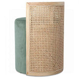 Déco en Ligne - Banquette Cannage et Velours Vert d'eau