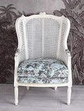 Palazzo Cat0678b62 Fauteuil baroque en toile de jouy Blanc