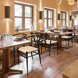 Yaheetech Lot de 2 Chaises de Salle à Manger Corde de Papier Cadre en Métal Ensemble de Chaises en Corde Intérieur Dossier Demi-Circulaire Cuisine Salon 54,5 × 57 × 73,5 cm Noir et Bois