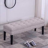 BXZ Chaise en tissu ottoman banc capitonné siège rembourré pieds en bois massif chaise tabouret,60 cm,60 cm