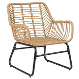 IDIMEX Chaise de Salle à Manger Albedo Imitation rotin, Fauteuil d'intérieur ou d'extérieur pour Jardin en polyrattan résistant aux UV et Acier Anti-Rouille laqué Noir, avec 2 Coussins Gris