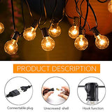 IREGRO Guirlande Lumineuse G40 Lampes Cordes 40 Ampoule 12.8 M Etanche Décoratif S’Allume pour l’Indoor, Outdoor, Chambre, Patio, Mariage, Fête, Décorations de Noël