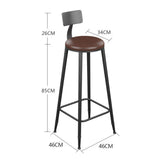 Furniture stool/Hauteur comptoir tabourets métal Tabouret style vintage ronde Bar en fer forgé Tabourets de bar en bois Tabourets for Chaise Cuisines Coussin en cuir noir petit déjeuner
