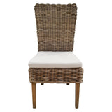 Meubletmoi Lot de 2 Chaises tressées en kubu Naturel de Salle à Manger - Style Osier rotin Exotique Classique Chic - Bora-Bora