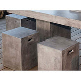 MATHI DESIGN Beton - Tabouret Cube en béton Gris