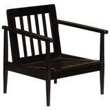 vidaXL Fauteuil Cuir Véritable avec Bois d'Acacia Noir Salle de Séjour Salon