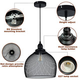 RWNTAOZM Hanging Cage Pendant Light - Φ28CM (11in), E27 40W, Noir Métal Mesh Suspension Luminaire en maille métallique plafonnier pour Restaurant Salon Chambre Cuisine Bar