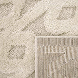 Paco Home Tapis Poils Longs Tapis De Salon Tapis Shaggy Aspect 3D Ethnique Boho Look Vintage Doux, Dimension:200x280 cm, Couleur:Crème