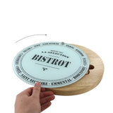 BISTROT KA1634 Planche A Fromage Bois ET Verre ET X3 USTENSILE Coloris ALEATOIRE, Marron, 25,4 x 25,4 x 2,6 cm