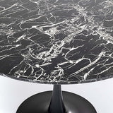 Kare Table Veneto Marbre Noir Ø110cm Consoles, Métal, 73x110x110cm