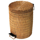 SANDM Wrash Peut Step Trash Peut,Osier de rotin & Amovible Poubelle dans la Maison et la Cuisine Poubelle avec Couvercle Tour de Trash Can-A