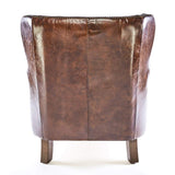 Phoenixarts 463 Fauteuil Club Vintage en Cuir véritable, Fauteuil à Oreilles Lounge, Marron