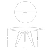 Vaukura Table de Salle à Manger Ø120 - Table Ronde en Bois