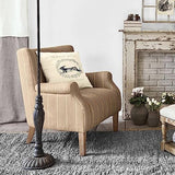 Loberon® Fauteuil Santorin, bois de pin, bois de frêne, mousse, (H x l x P) : env. 89/80/87 cm, lin/marron