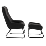 WOLTU SKS17dgr Fauteuil Relaxant avec Tabouret Repose-Pieds Fauteuil TV Relax pour détente rembourré en Tissu, Gris Foncé