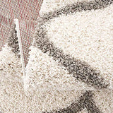 VIMODA Poils Longs Shaggy Tapis Rugueuse Design Crème Gris Moderne - Blanc, 160x220 CM