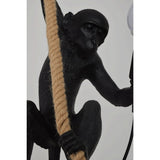 Singe Pendentif Lampe Noir Punk Industriel Rétro Résine Lustre Mode Salle À Manger Living Ambiante Lampe Chanvre Corde Lustre, E27
