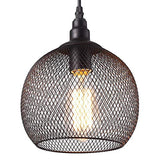 Mengjay Pendentif Industriel Rétro En Métal E27 Ampoule En Forme de Noir Fini Suspension Luminaire Suspendu Pour Cuisine Island Salle À Manger Ferme Pas D'Ampoule(Ø22 cm)