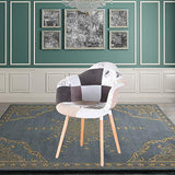 N/A lot de Deux fauteuils patchwork en tissu de lin pour loisirs salon coin fauteuils de réception avec dossier et pieds en bois naturel , Lin Polypropylène, gris, 82*42*48