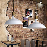 TOKIUS Suspension Lustre Industrielle Vintage Luminaire Plafonnier E27 Salon Abat-jour Plafond en Métal Rétro Style Nordique Design Câble Réglable (Blanc, 1pcs)