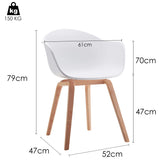 Damiware Romeo Lot de 2 chaises avec accoudoirs Tendance rétro - Salle a Manger Blanches (Blanc)