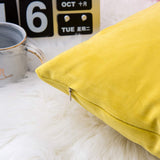 Coussin Canapé en Velours Décoration Chambre Taie d'oreiller Sofa Salon 45 x 45 cm 18"x18" (2 pièces Jaune)