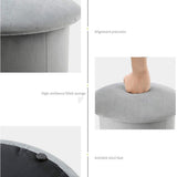 ZMX Banc De Rangement avec Coussin Tabouret Rond Pouf Coffre de Rangement Repose-Pieds,Tabouret Rond en Velours | Pouf Rond | Pouf | Pouf Rond | Banc de Pieds en Plusieurs Couleurs | Design Moderne