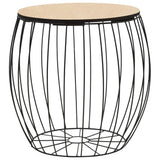 Festnight Tables gigognes Table Basse 3pcs Table de Salon Table Basse Design en Bois Massif Noir en Fer